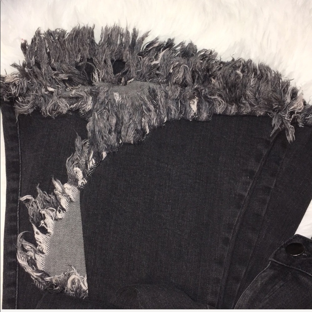 Charcoal Ultra Flared Denim Jeans - Picture 6 of 8